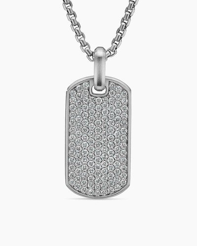DAVID YURMAN 18k White Gold Diamond Chevron Tag - 35mm ~ 3.25 Carats $9,900 New