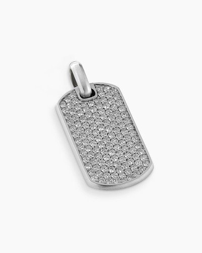DAVID YURMAN 18k White Gold Diamond Chevron Tag - 35mm ~ 3.25 Carats $9,900 New - Image 3