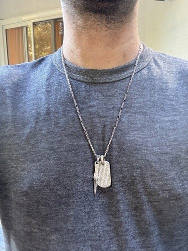 DAVID YURMAN 18k White Gold Diamond Chevron Tag - 35mm ~ 3.25 Carats $9,900 New - Image 5