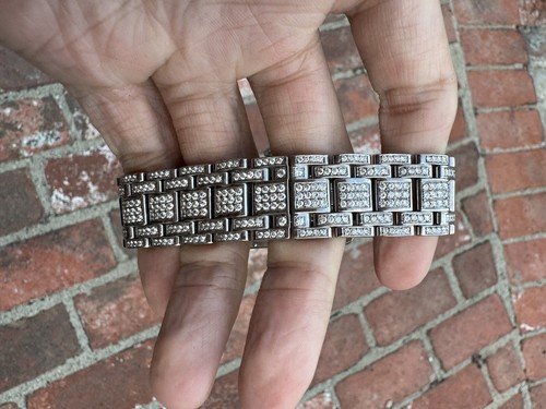 CARTIER Tank Americaine Mens 18K White Gold Chronograph Diamond Watch - Image 5