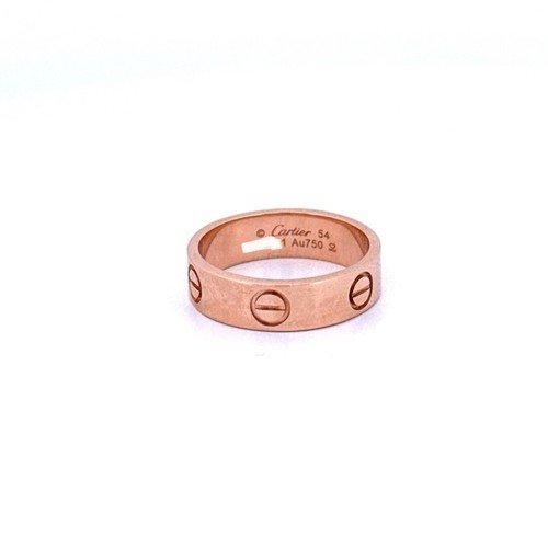 Cartier Love Secret 18k Pink Gold 5.5mm Band Ring Size 54-US 7 w/Cert Copy - Image 2