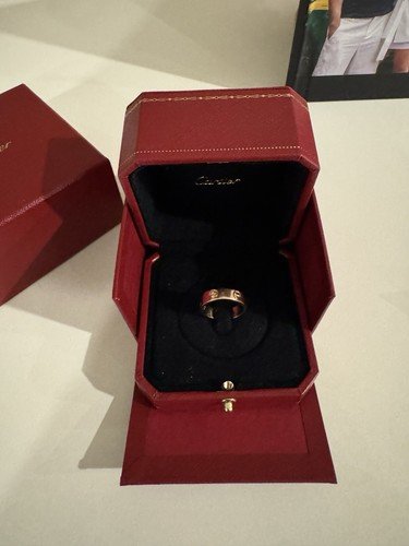 Cartier Love Secret 18k Pink Gold 5.5mm Band Ring Size 54-US 7 w/Cert Copy - Image 3