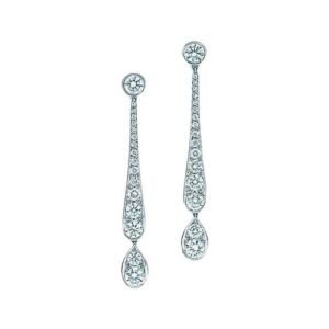 Tiffany & Co Platinum Diamond Legacy Jazz Swing Drop Earrings .56 TCW, Must See!