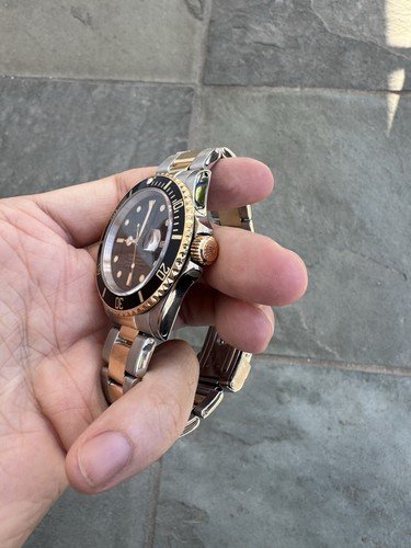 Rolex 1990 Year Mens Submariner Date 18k Watch Black Sub 16613 Stainless & Gold - Image 4
