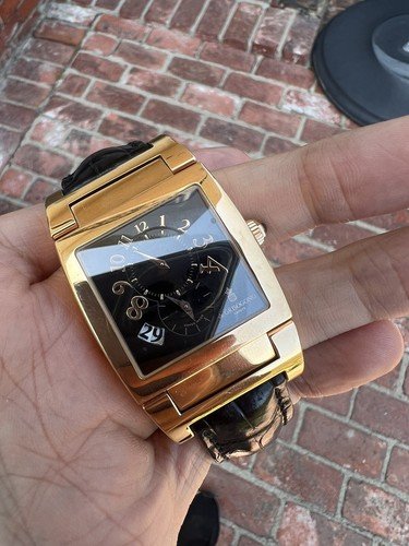 Mens de Grisogono Uno DF N11 Dual Time Date Solid 18K Gold - Image 3