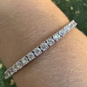 Round 8ctw Natural Diamond Tennis Bracelet 14K Solid White Gold 7"inch G-H VS