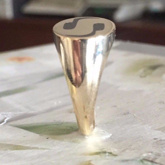 Custom Logo Solid 10K Gold Mens Signet Ring, Choose your ,Initials, Monogram - Image 2