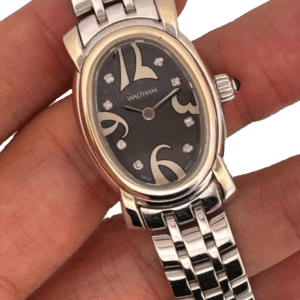 WALTHAM Solid 18k White Gold Watch 95590 52 White Diamond Ladies