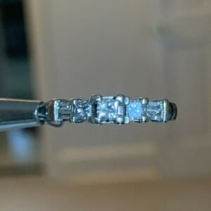 Princess and Tapered Baguette Band 14 Karat White Gold