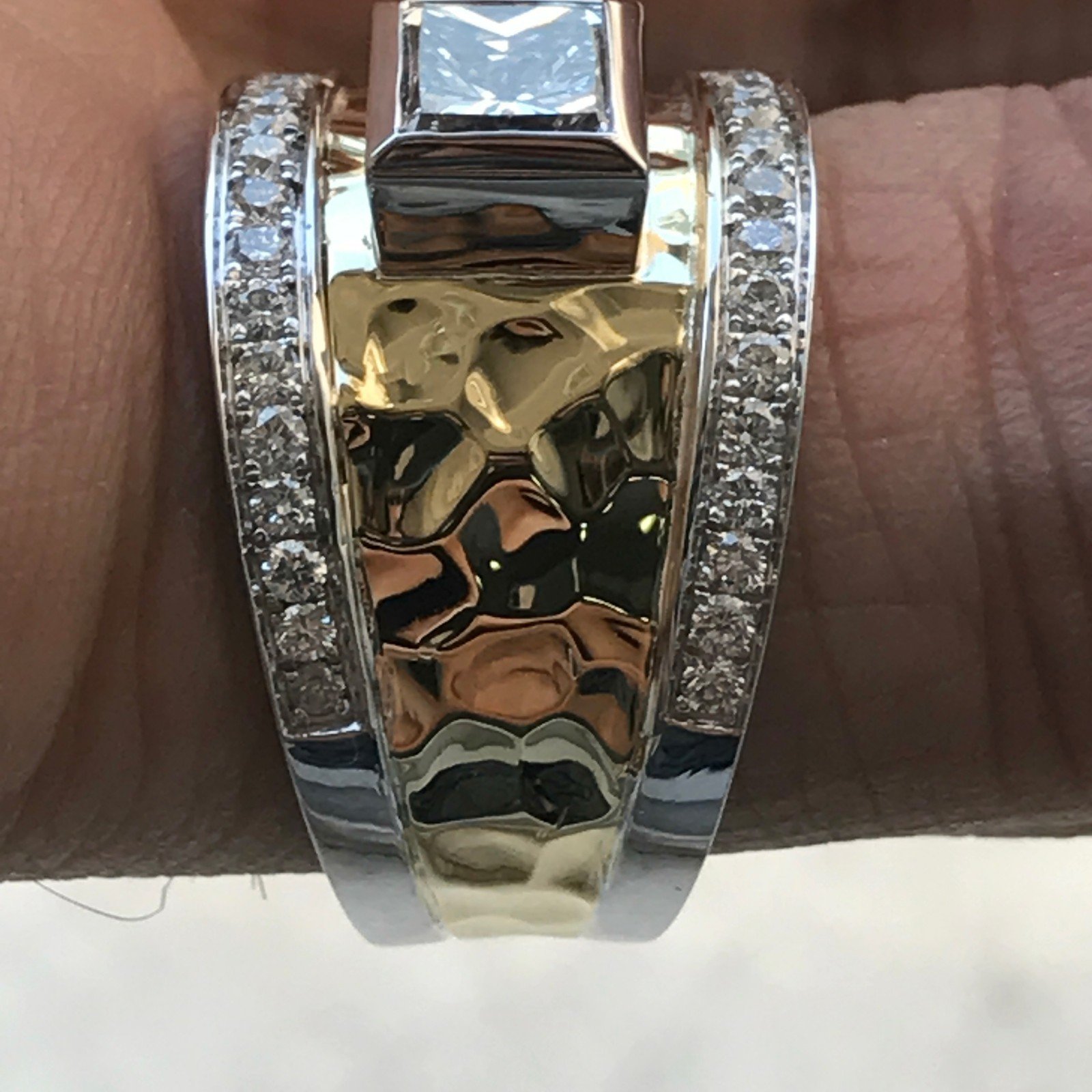 1.3 Carat tw Approx. Princess Diamond Ring, Ben Dannie - Image 3