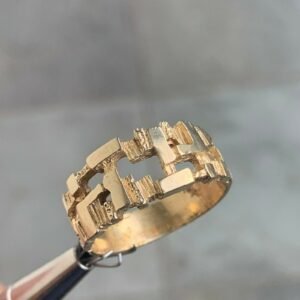 Gold Nugget Ring 14 Karat Yellow Gold