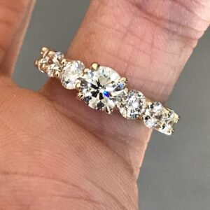 5 Stone Round Diamond 1.75 Carat TW Graduated Band, Ring - Ben Dannie