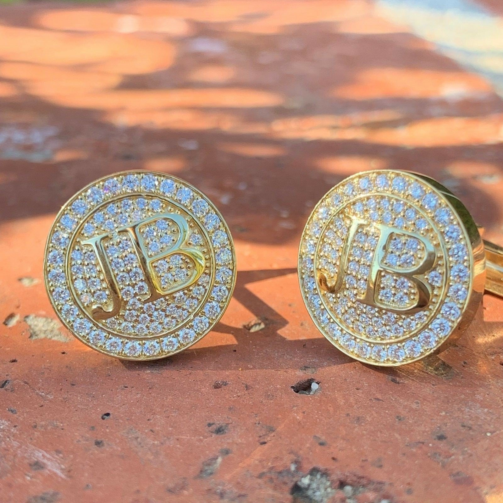 2 Carat Approximate Diamond Cufflinks 14 Karat White Gold, Ben Dannie - Image 2