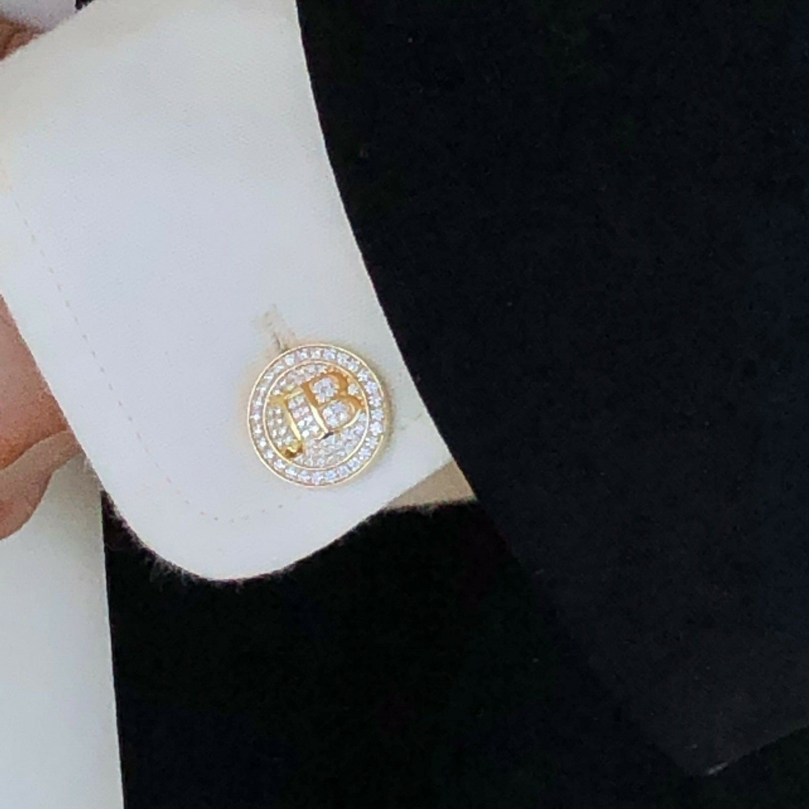 2 Carat Approximate Diamond Cufflinks 14 Karat White Gold, Ben Dannie - Image 5