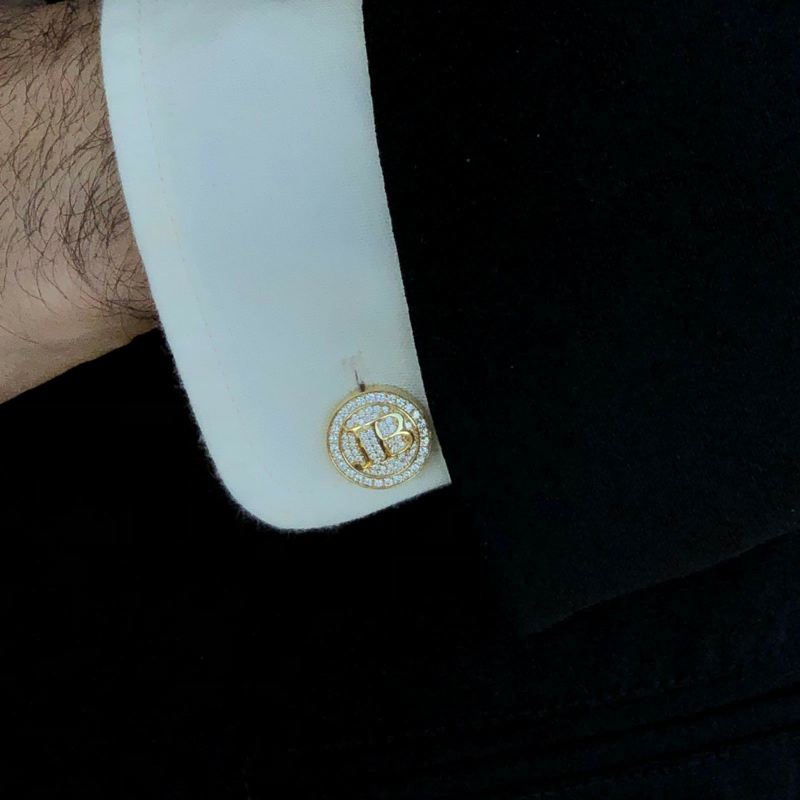 2 Carat Approximate Diamond Cufflinks 14 Karat White Gold, Ben Dannie - Image 7