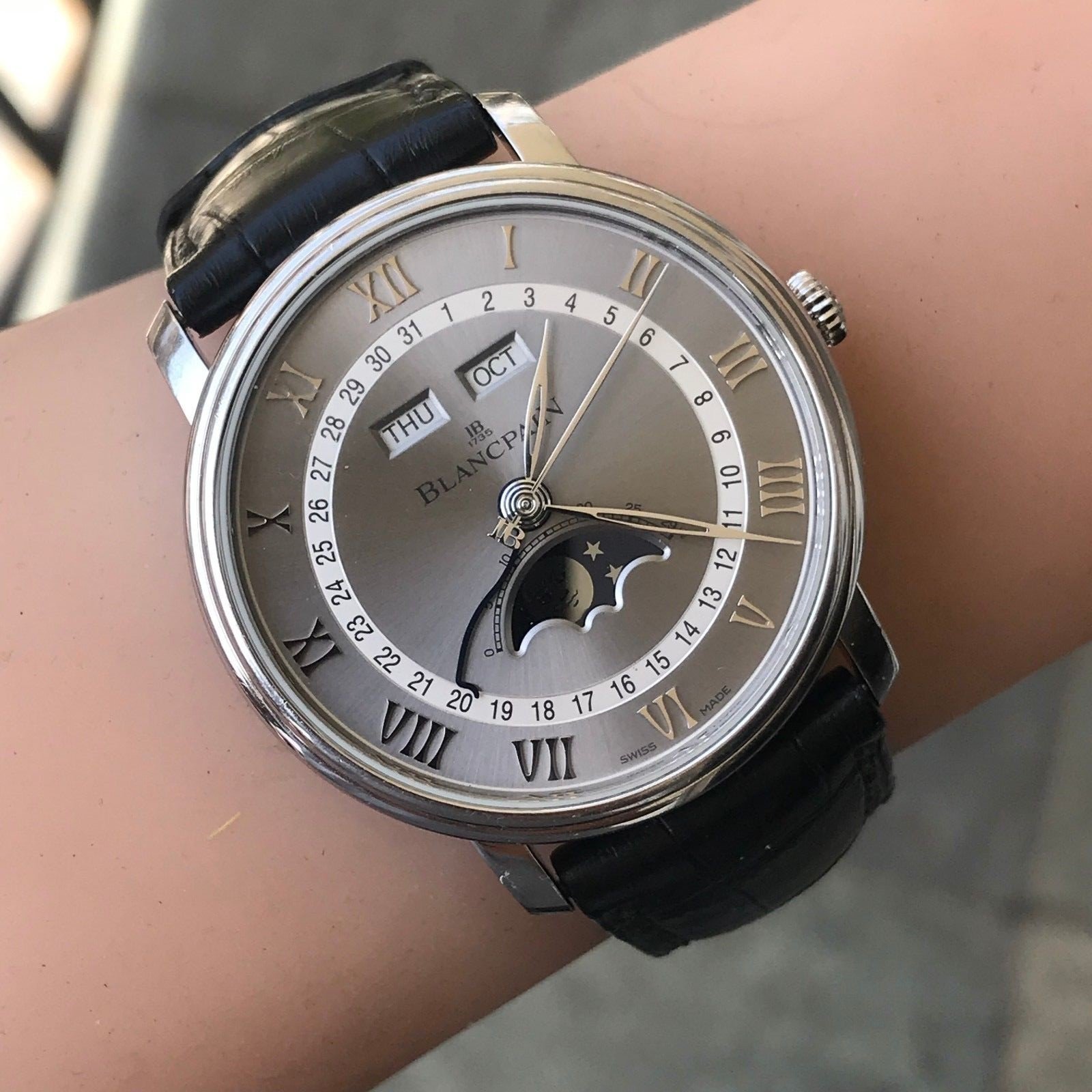 Blancpain Villeret 6654-1113-55B Moon Phase Calendar Stainless Steel 40mm - Image 6