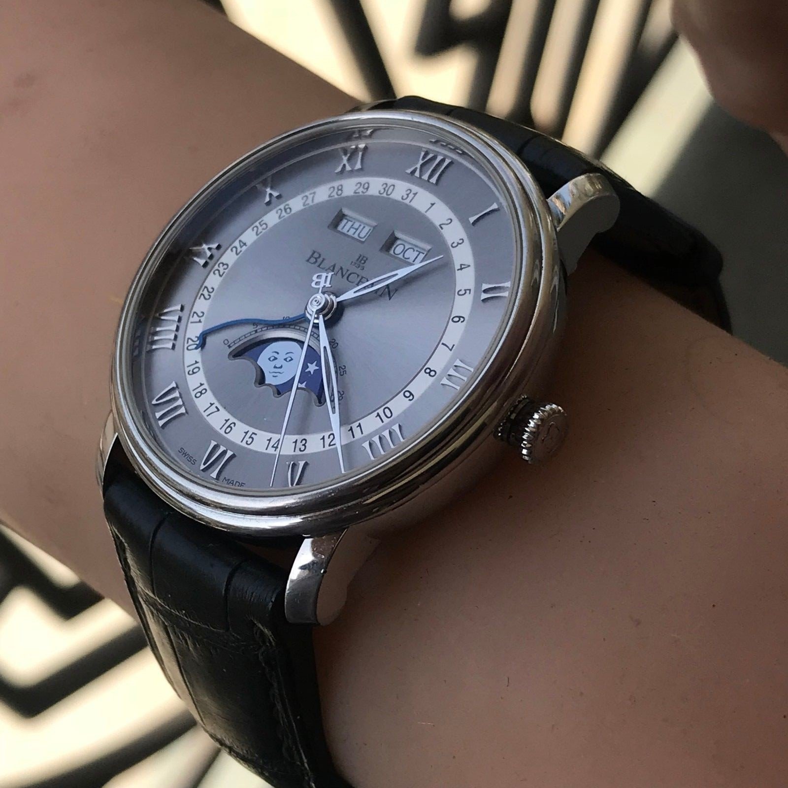 Blancpain Villeret 6654-1113-55B Moon Phase Calendar Stainless Steel 40mm - Image 7