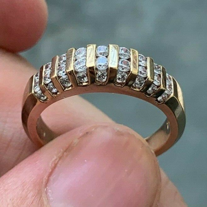 0.52 Carat TW Twist Diamond Band , 10K, Vintage Ben Dannie Original Design