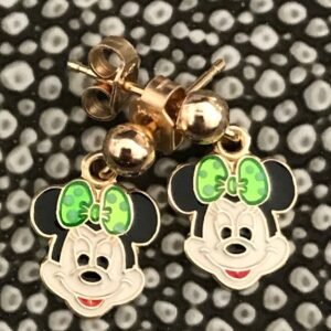 Disney 14k Solid Gold and Enamel Different Characters Earrings