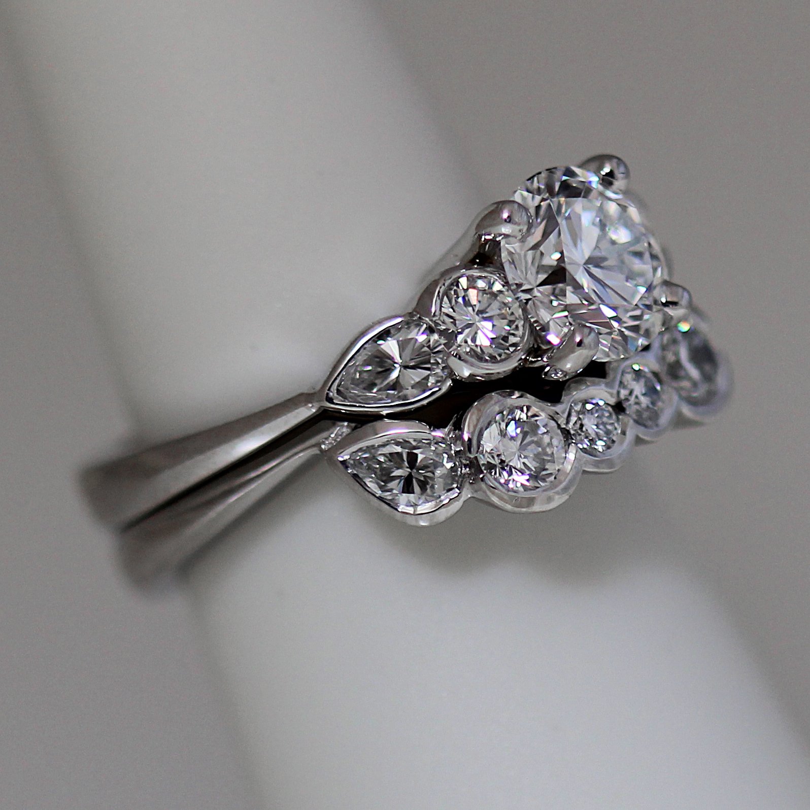 Three Stone Diamond Round Engagement Ring - Matching Band Available as well. - Image 2