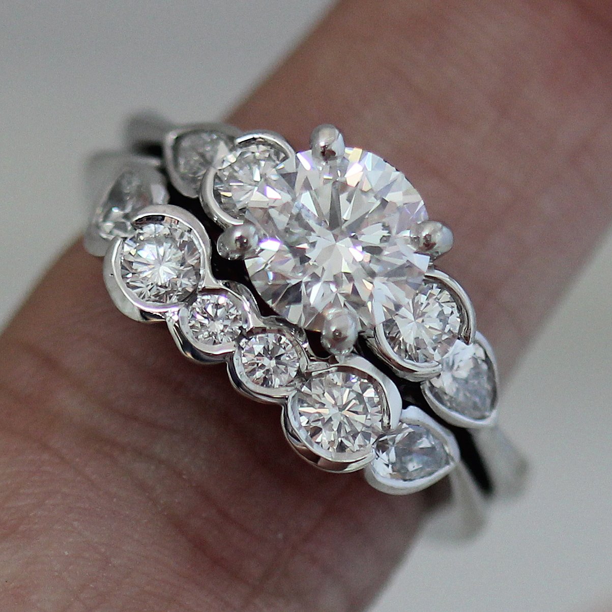 Three Stone Diamond Round Engagement Ring - Matching Band Available as well. - Image 4