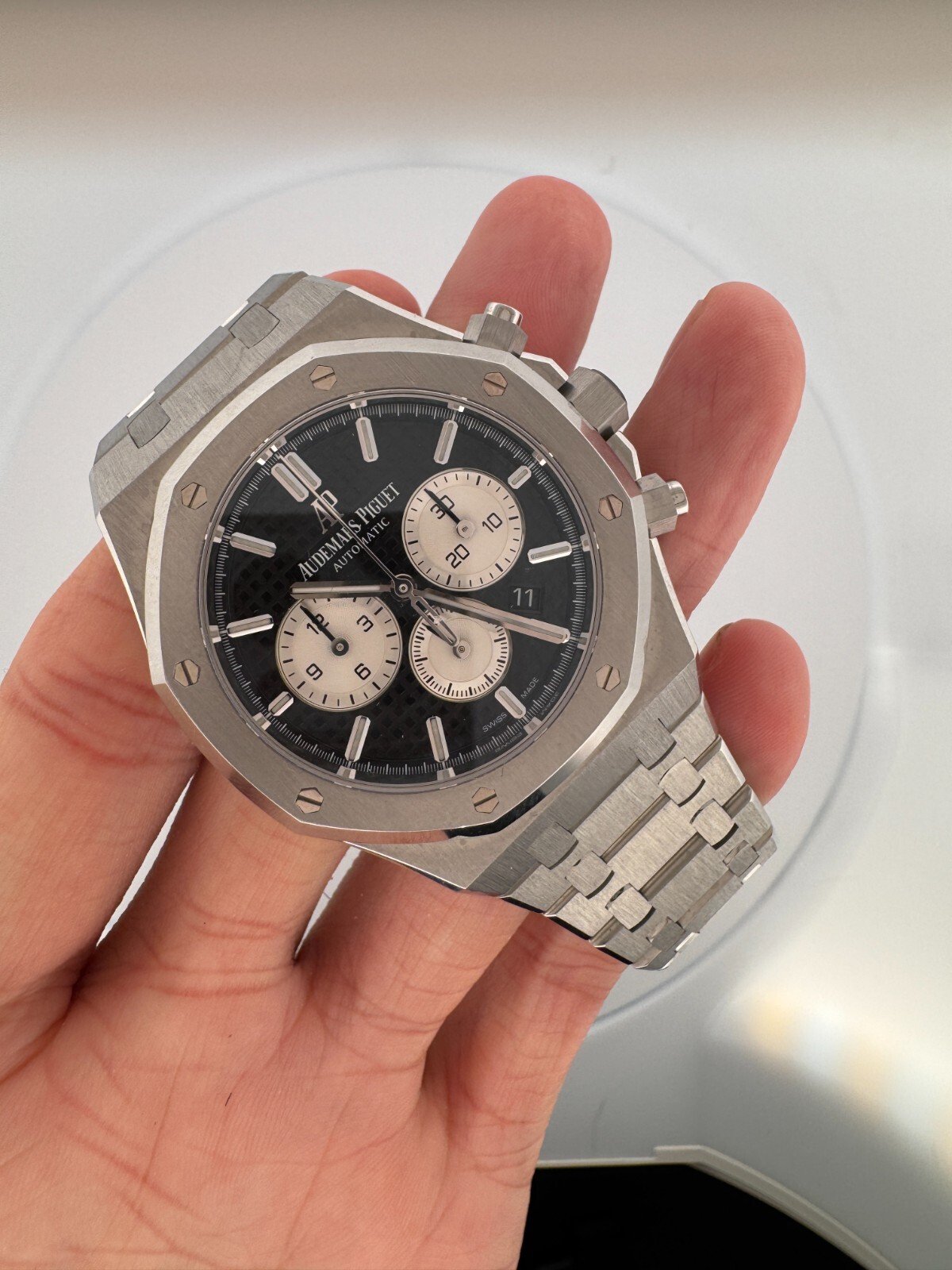 Audemars Piguet Royal Oak Chronograph BLACK 41mm Steel 26331ST BOX Card 2019 - Image 3