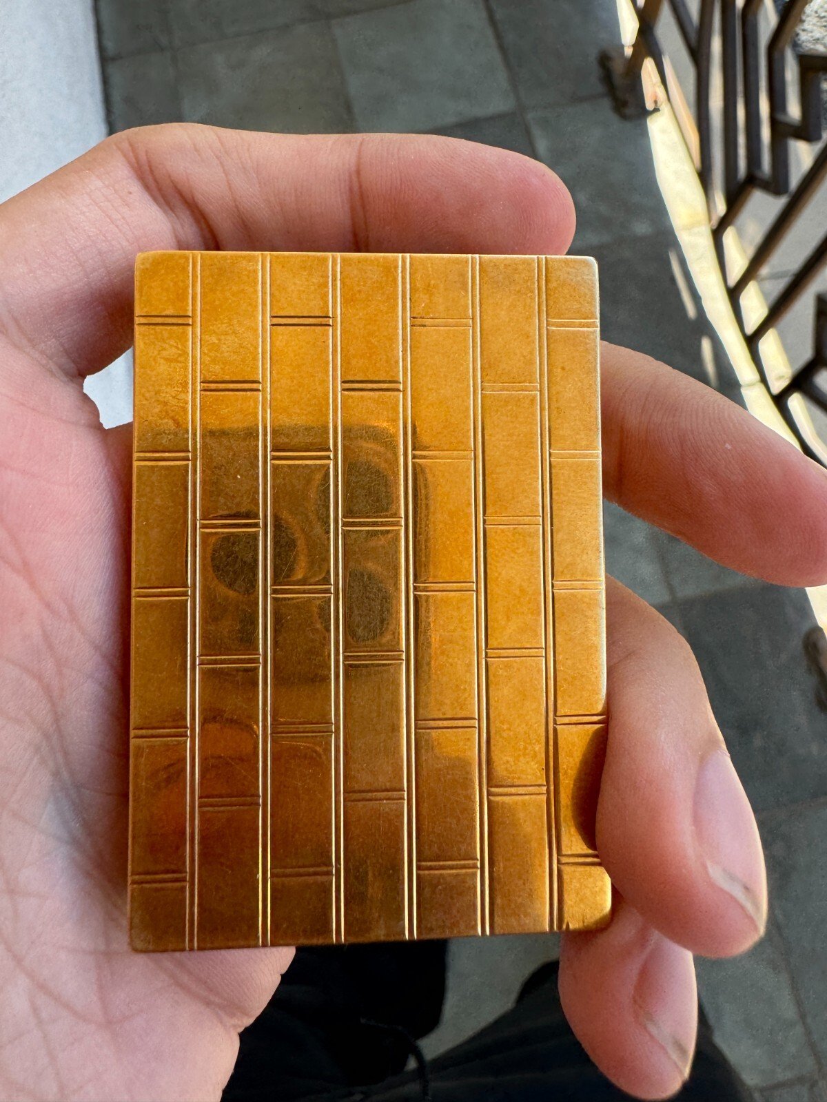 VINTAGE OSTERTAG 18k YELLOW GOLD RARE UNIQUE POWDER COMPACT MIRROR CASE BOX - Image 2