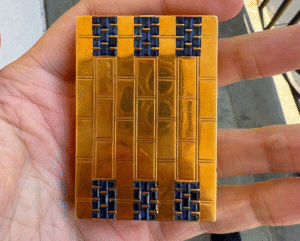 VINTAGE OSTERTAG 18k YELLOW GOLD RARE UNIQUE POWDER COMPACT MIRROR CASE BOX