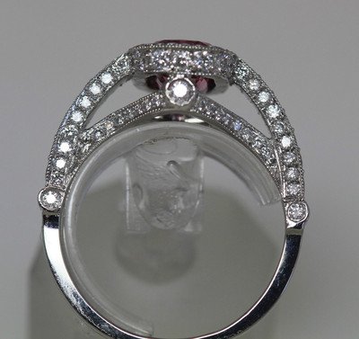 2.58 Ct Big Cushion Natural Fancy Pink Sapphire & Diamond Ring Platinum GIA! - Image 6