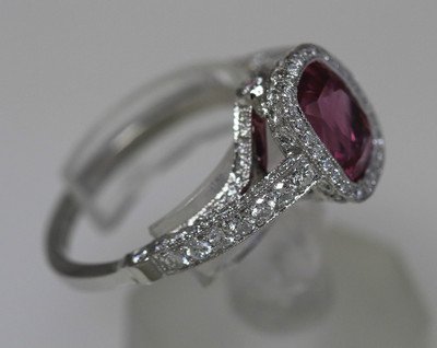 2.58 Ct Big Cushion Natural Fancy Pink Sapphire & Diamond Ring Platinum GIA! - Image 4