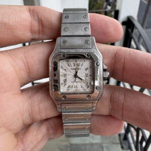 Cartier Santos Galbee Steel Automatic 2423 Guilloche Dial & Date 24 mm