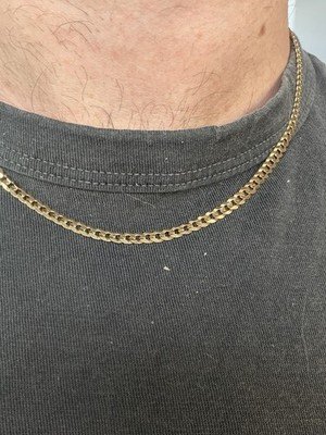 Solid 14K Yellow Gold Cuban Link Chain 4mm 18" Necklace - 10 Grams - Image 2