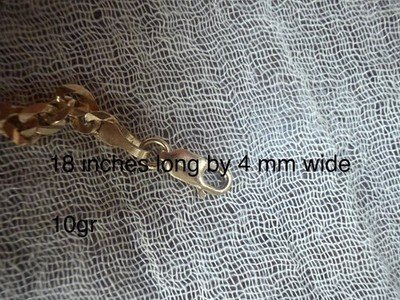 Solid 14K Yellow Gold Cuban Link Chain 4mm 18" Necklace - 10 Grams - Image 4