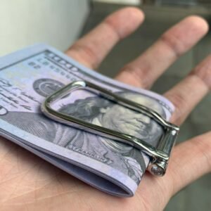 Solid Silver and Lab Diamond Money Clip Mens, Perfect Gift