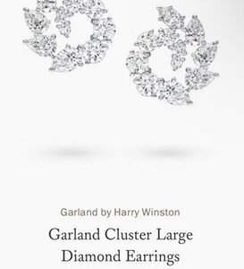 Harry Winston Garland Cluster Large Diamond Earrings - 4.70 Carats