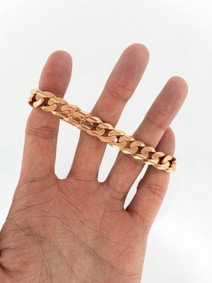 14k Pure Solid Yellow Gold 7.5" Mens Cuban Link Curb Bracelet 11mm Thick & Heavy - Image 2