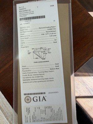 3.14 Carat Beautiful Old Round Cut Diamond Ring with Baguettes - Image 8