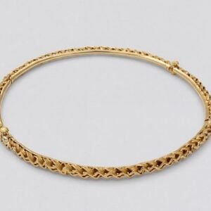 Elegant Gold Chevron Weave Choker Necklace | Solid Gold Heirloom Jewelry 12"