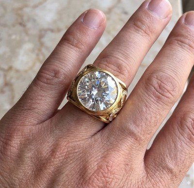 8.08 ct Round Diamond GIA N VS2 Ring Mens Custom Unique Mens Ring! Big, Large.! - Image 3