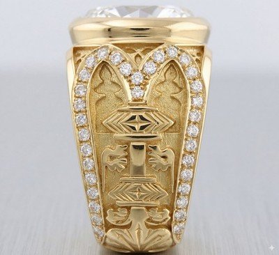8.08 ct Round Diamond GIA N VS2 Ring Mens Custom Unique Mens Ring! Big, Large.! - Image 4