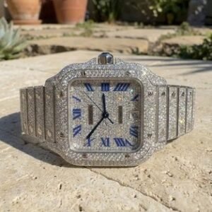 Cartier Santos de Cartier Large WSSA0018 Ref 4072 Custom Diamond Pave