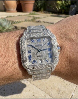 Cartier Santos de Cartier Large WSSA0018 Ref 4072 Custom Diamond Pave - Image 2