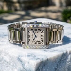 Cartier Tank Anglaise 18k White Gold 30.2mm x 22.7mm Quartz WT100008 3488 !