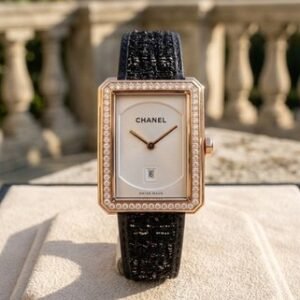 Chanel Boyfriend Watch Gold Diamond H4469 Gold 27k MSRP