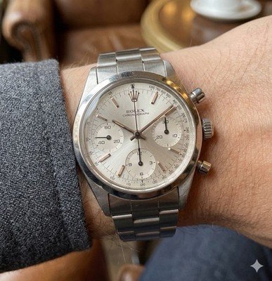 Rolex Mens Stainless Steel 6238 Pre Daytona Silver Dial W/Rolex Service Papers ! - Image 2