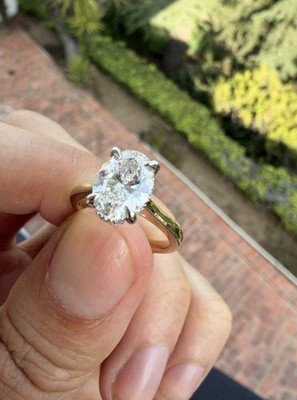 GIA 4.02ct Natural Oval Brilliant Diamond Ring D VS2 Excellent Polish/Symmetry - Image 3