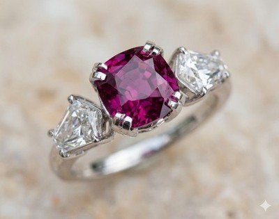 4ct+ GIA Pink Sapphire & 1.12ctw Diamond Platinum Engagement Ring Shield Cut