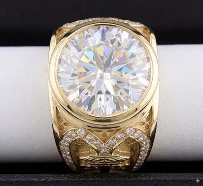 8.08 ct Round Diamond GIA N VS2 Ring Mens Custom Unique Mens Ring! Big, Large.!
