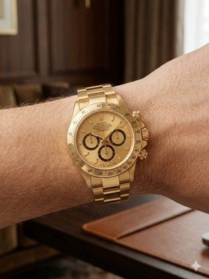Rolex Zenith Daytona 16528 L Serial 18K Yellow Gold Champagne Dial 40mm - Image 2