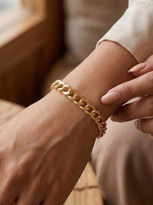 24k Pure Gold Men’s 7.1mm Curb Link Bracelet | 37.4g | 7" Wrist Pur220 - Image 3